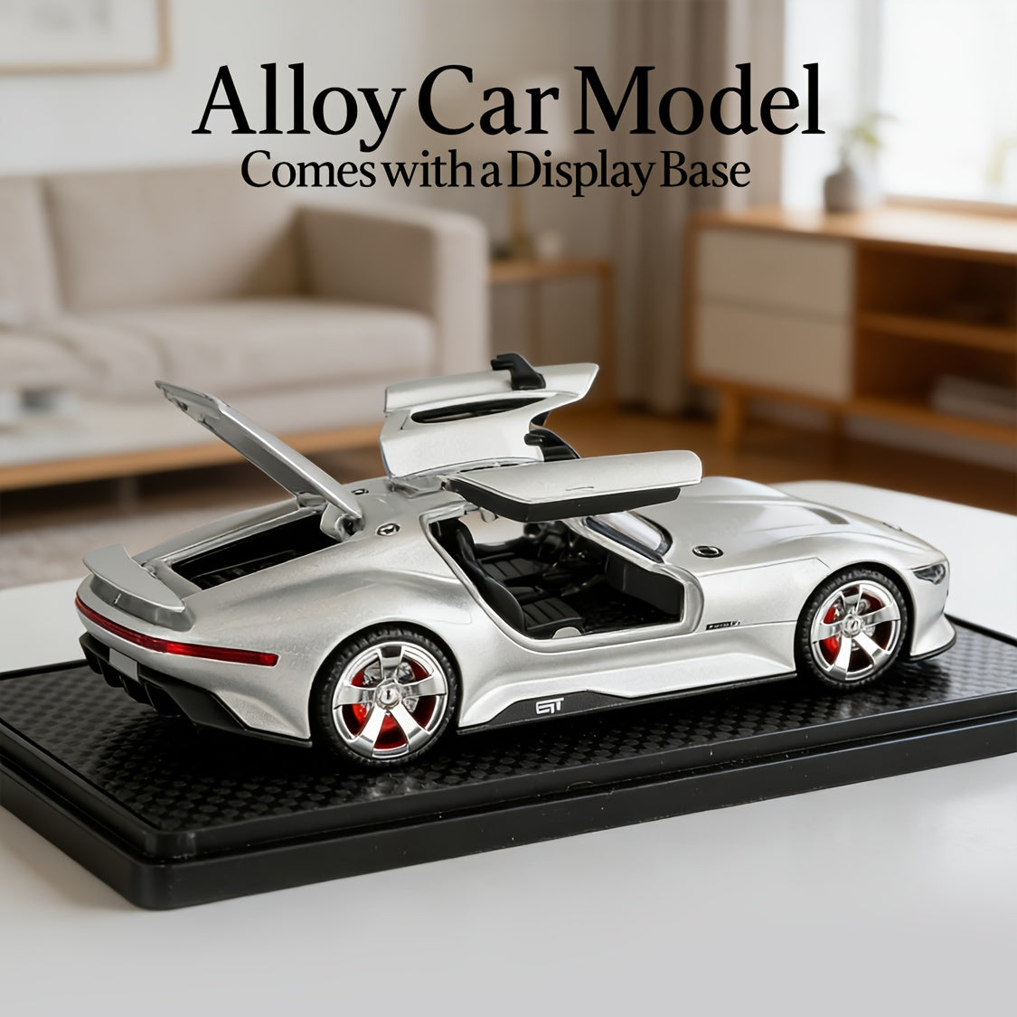 Mercedes-Benz GT Supercar Model with Gull-Wing Doors - Zinc Alloy Collectible, High-Detail Static Display, Perfect Birthday/Christmas Gift for Car Lovers