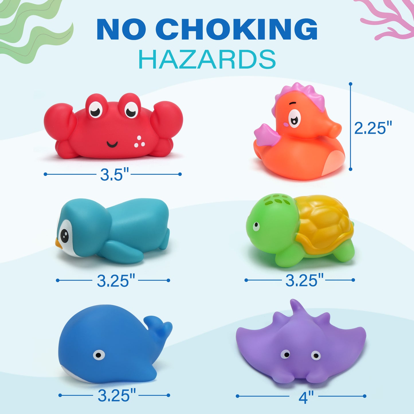 6pcs Color Changing Baby Bath Toys for Kids, No Hole Baby Tub Toys, Sea Animal Bathtub Shower Toys, Christmas gifts