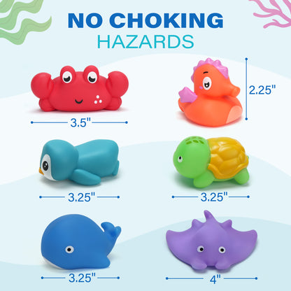 6pcs Color Changing Baby Bath Toys for Kids, No Hole Baby Tub Toys, Sea Animal Bathtub Shower Toys, Christmas gifts