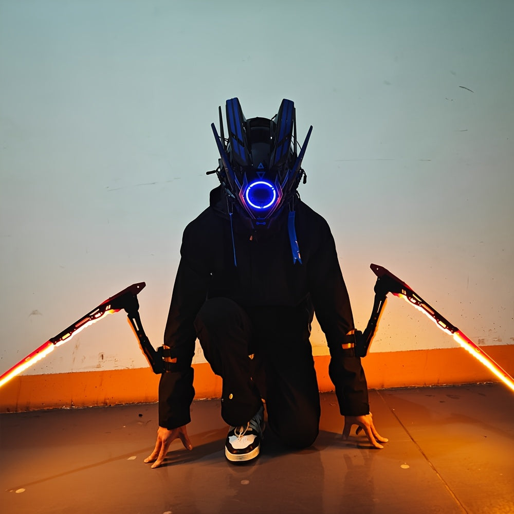 [Halloween Christmas] 2pcs Cyberpunk LED Luminous Mantis Knife, A Futuristic Role-playing Suitable For Both Men And Women, Perfect For Halloween, Christmas, And Costume Party Decoration, Halloween Costume Matching