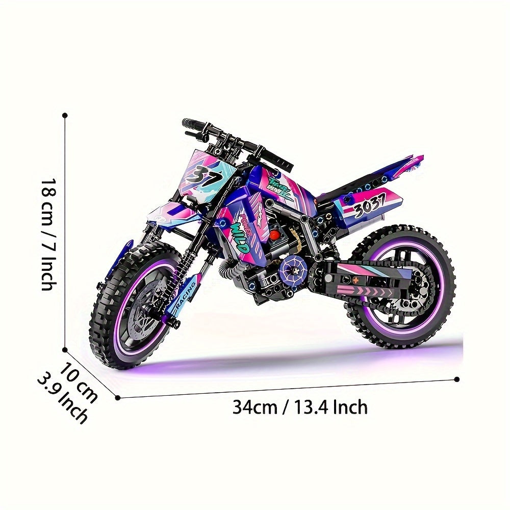 Motorcycle Building Block Set - 476pcs Collectible Motorcycle Display Model, Motorbike Toy Collection Brick Kit