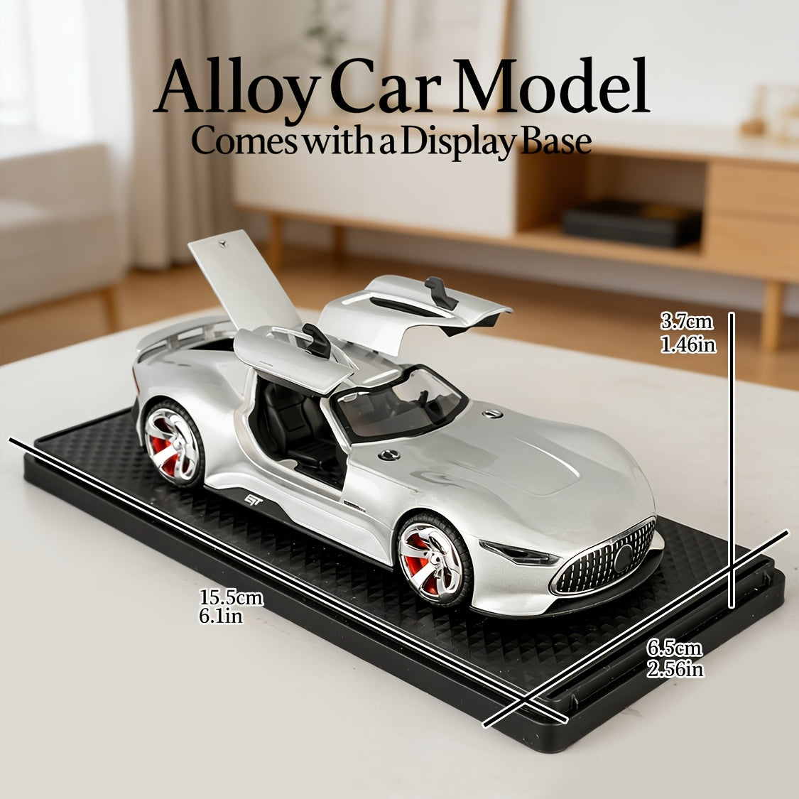 Mercedes-Benz GT Supercar Model with Gull-Wing Doors - Zinc Alloy Collectible, High-Detail Static Display, Perfect Birthday/Christmas Gift for Car Lovers