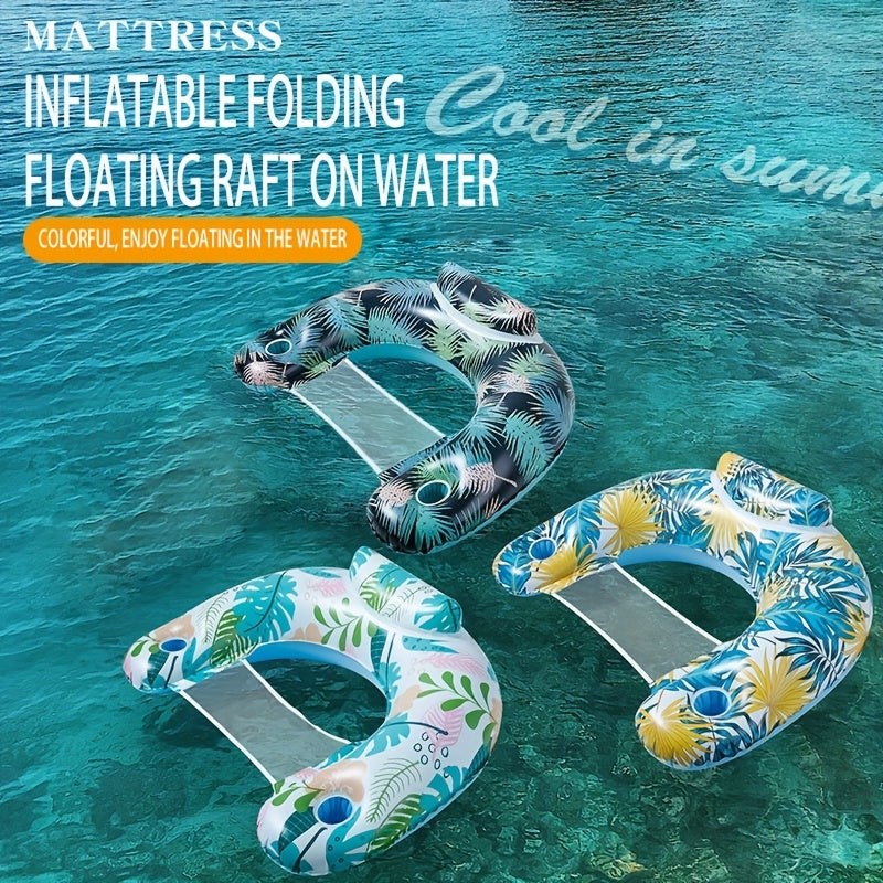 Inflatable Pool Float Chair for Adults - Options with Cup Holder And Backrest, Water Lounge Float for Swimming Pool, Summer Party, Relaxation (Local Warehouse Fast Delivery)