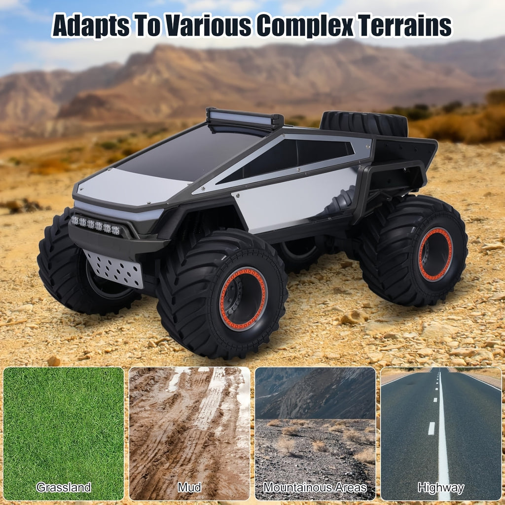 [Remote Control Off-Road] RC Monster Truck Toy 2.4GHz 4WD All Terrain RC Monster Truck Toy, 1:12 Remote Control Car, Realistic Sound Effects, Remote Control Off-Road Vehicle with Ergonomic Grip, Remote Control Off-Road Vehicle with LED Lights, Music, Exce