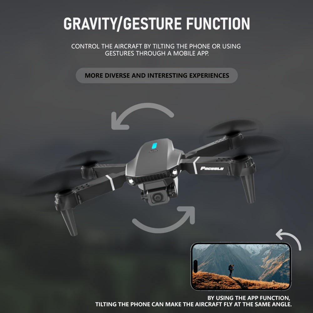[360° Stunt Flip]E88 Drone, Equipped with Dual Cameras, Portable Foldable Body, 500Mah Battery Capacity, Optical Flow Positioning, Intelligent Height Setting, Indoor And Outdoor Aerial Drone, Suitable for Outdoor Adventure Enthusiasts
