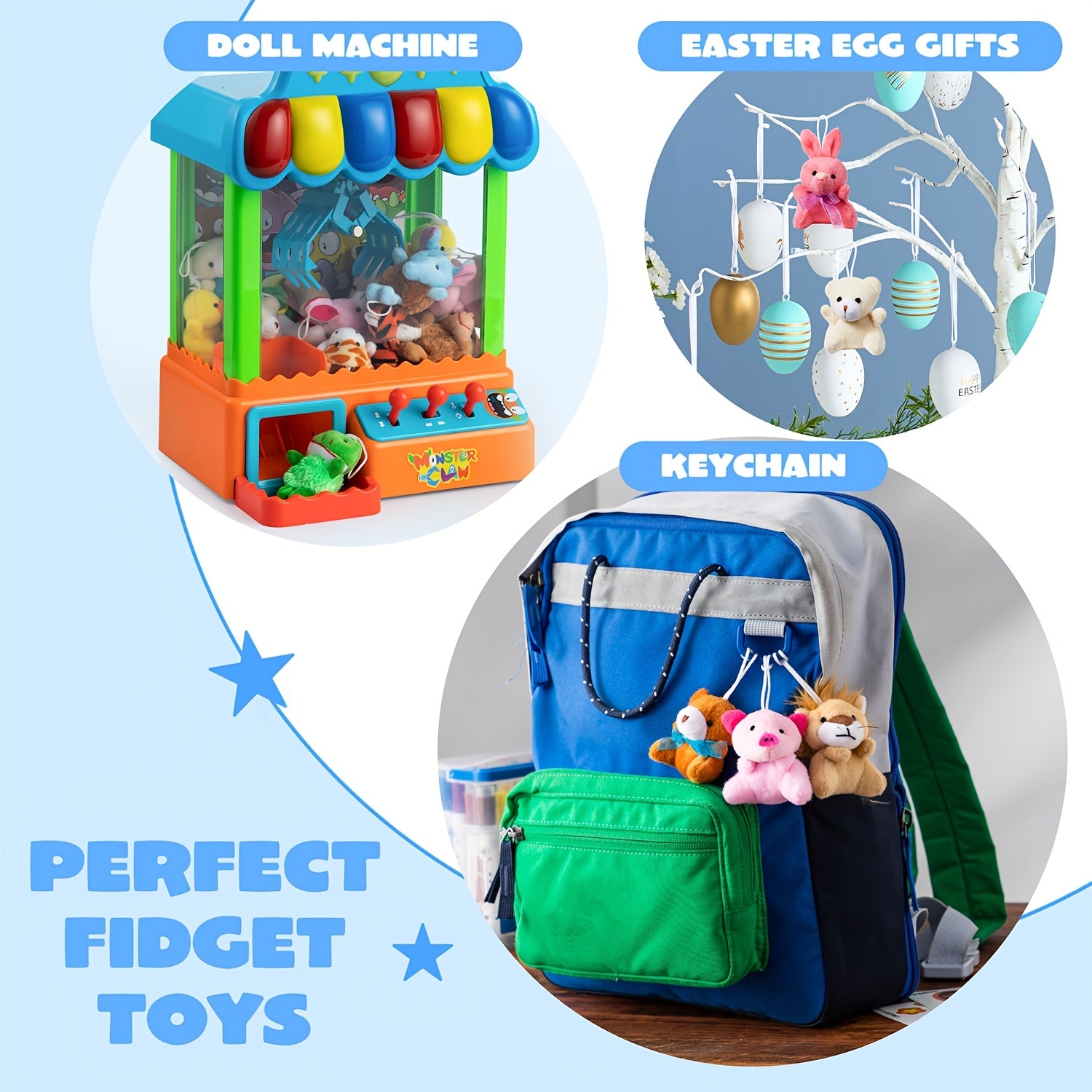 24pcs Stuff Animal Plush Toy Can Be Placed In Easter Eggs For Easter Egg Hunt, Plush Figures, Easter Basket Stuffers Fillers, Toys For Party, Easter Classroom Prize Supplies, Mini Animals, Halloween for party Favors Gifts, for party Decoration
