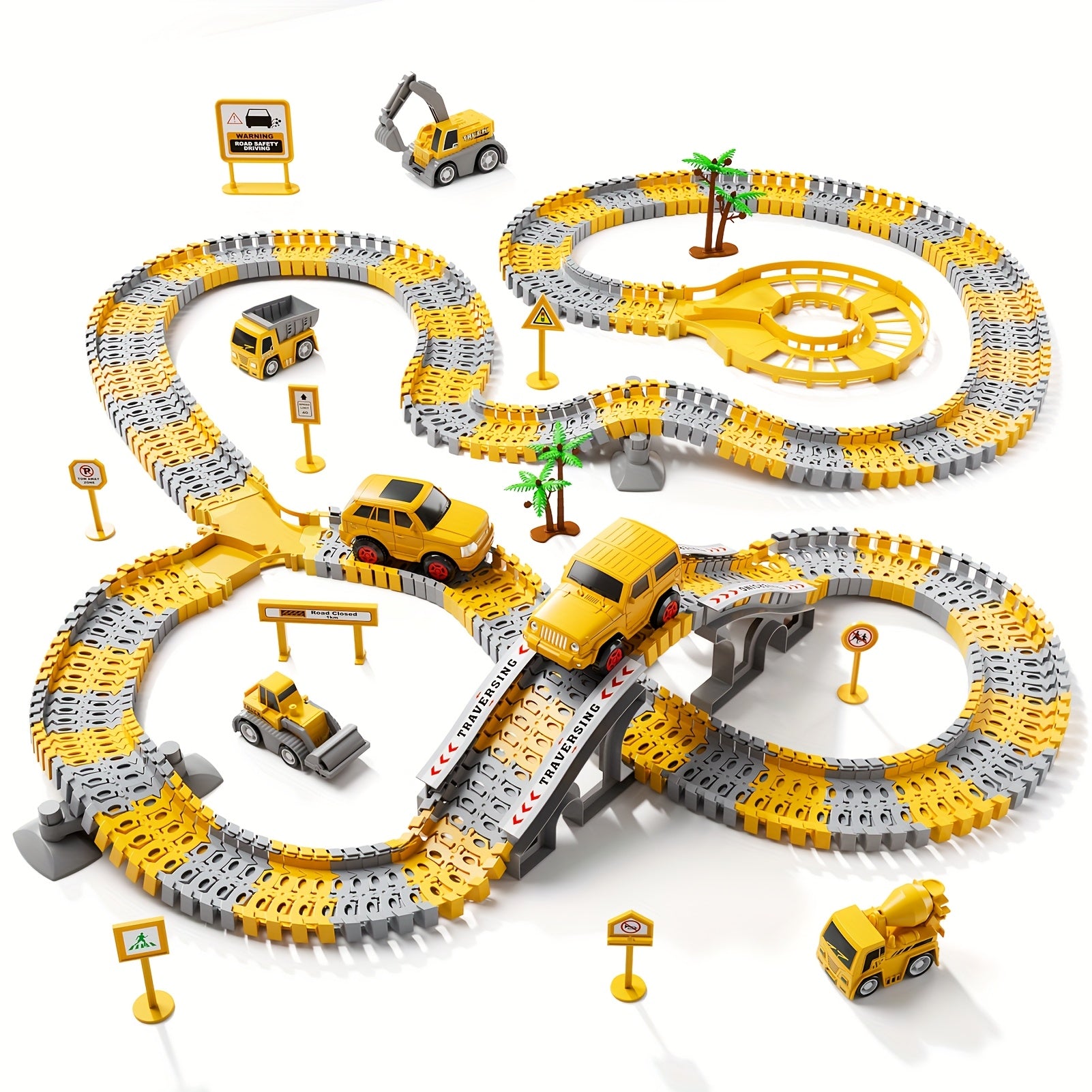 [Christmas Birthday Easter Gift] BABY HOME 236pcs Race Track Car Toy Set for Aged 3+, Track Splicing & Racing, Engineering Construction Style Track Racing, STEM Project Preschool Education, Christmas Birthday Easter Gift