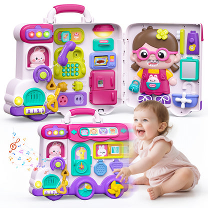 Toddler Toys for 18months Baby Toys, Musical Baby Busy Board, Early Educational Toy for Toddlers, Motor Skills Developmental Toy for 18months, Birthday Gift for Baby