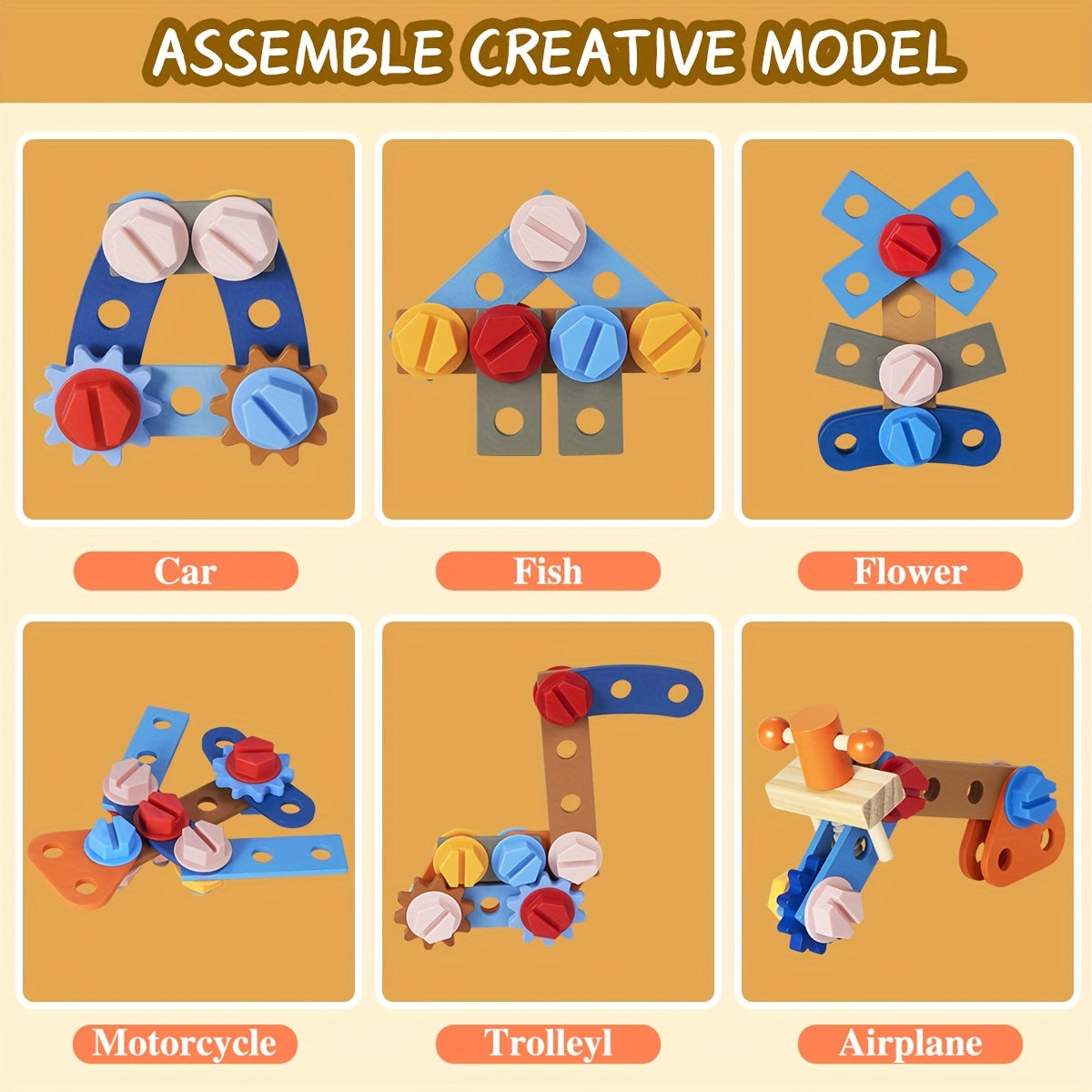 39pcs Wooden Tool Set for Children, Including a Toolbox And Vest, Designed for STEM Learning And Pretend Play in Construction. This Hands-On Activity Toy Is Ideal for Preschoolers And Makes a Great Birthday Gift for Young Boys And Girls