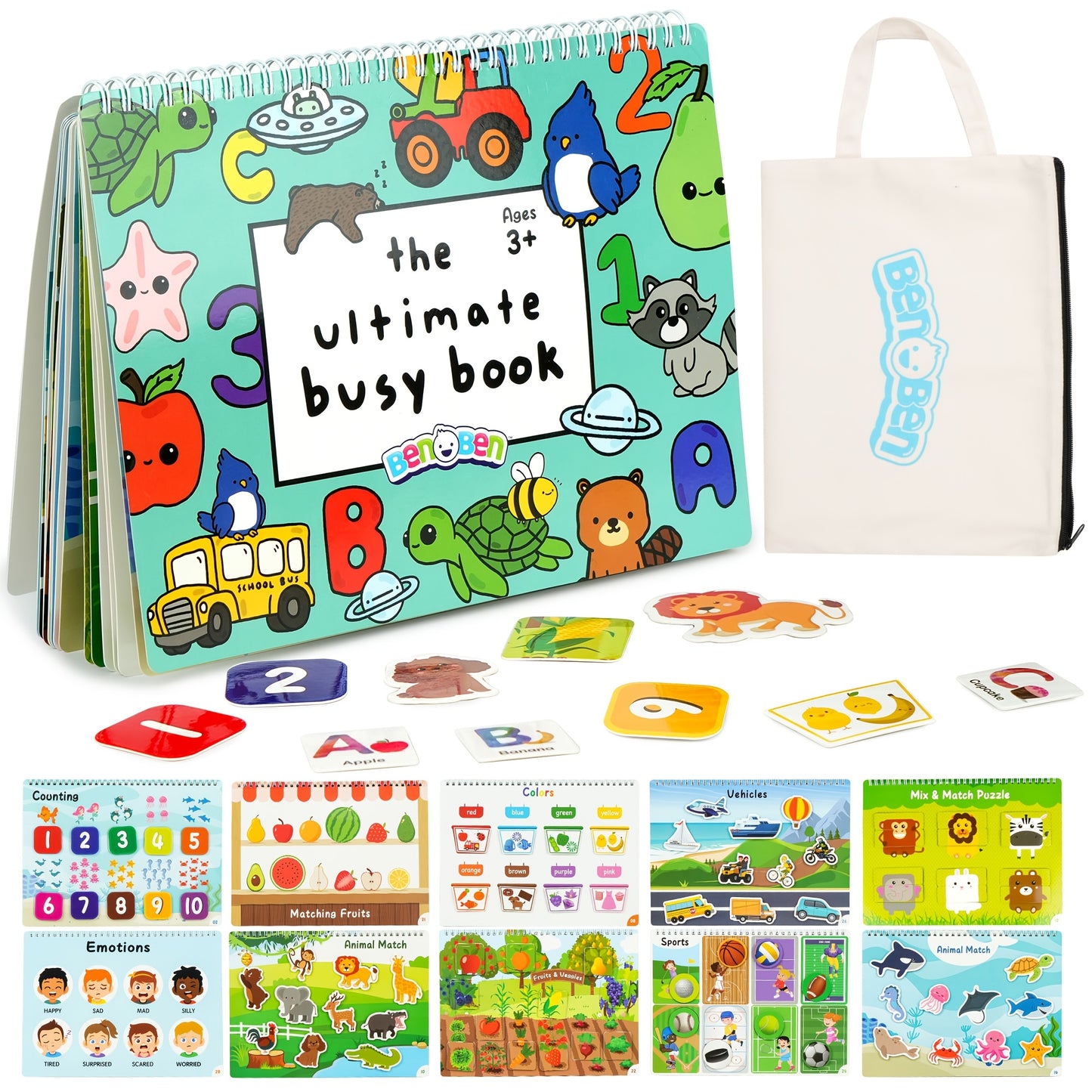 Preschool Learning Activities, 50 Pages, Tracing Books for Kids Kindergarten Workbooks, Practice Busy Book Educational Toys Birthday Christmas Gifts for Boys Girls