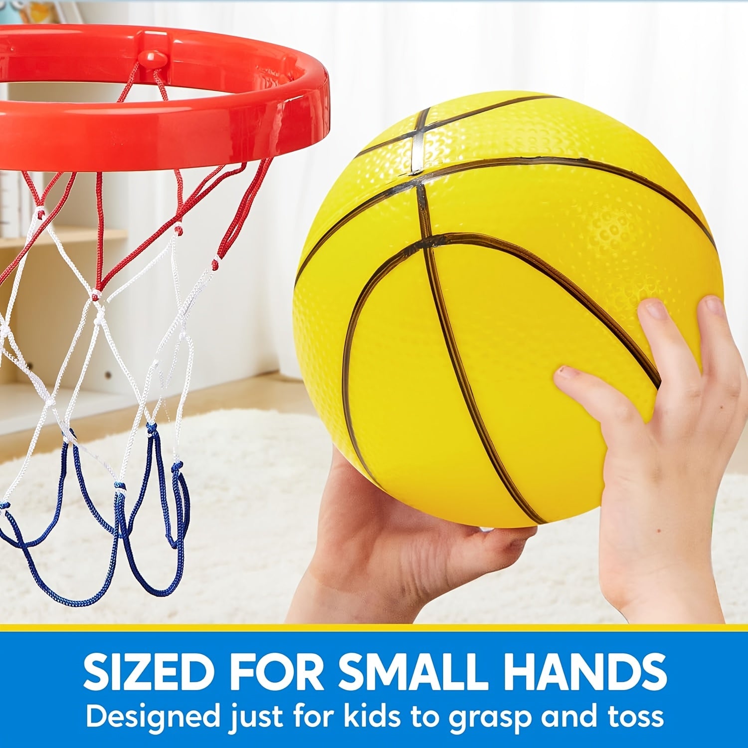 Set of 6 Small 5-Inch Rubber Basketballs with a Pump, Perfect for Mini Basketball Hoops And Indoor Pool Games, Ideal Sports Toys for Kids And Great for Easter Basket Fillers