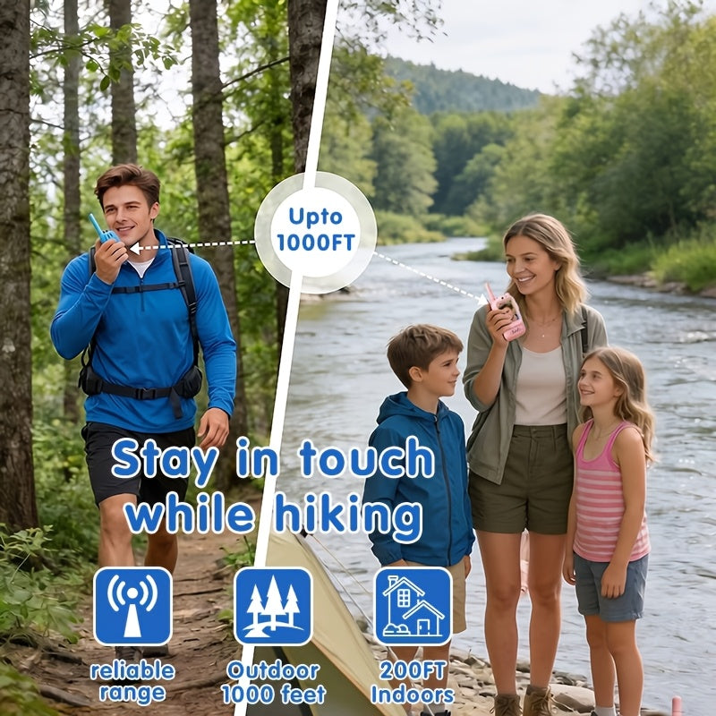 2pcs Children's Walkie-talkie Toys, 2.4GHz Wireless Walkie-talkies with Video Call And Voice-changing Functions, Equipped with High-definition Cameras, Long-distance Communication, Suitable for Children Aged 3-14, Ideal for Outdoor Play