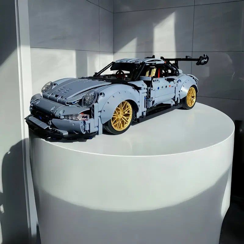 2100pcs Cool Toys for Men Creative Misty Blue Lowrider Sports Car Building Blocks Model Fashionable Model Desktop Ornament Room Decoration, Home, Adult Building, Valentine'S Day Gifts
