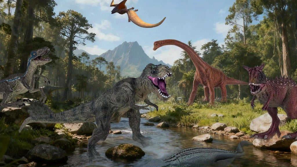 6pcs Dinosaur World Jumbo Dinosaur Toy Set, Realistic Dinosaur ToysChristmas And Halloween Gifts