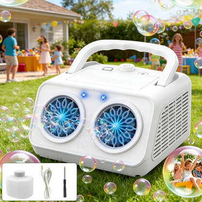 New Automatic Bubble Machine, Upgraded Bubble Blower with 2 Fans, Producing Over 20000 Bubbles Per Minute, 14 Portable Bubble Machines Operated by Plugins Or Batteries for Indoor And Outdoor Birthday