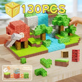 130pcs-Magnetic Building Blocks Set with Magnetic Base - STEM Learning Toys for Kids Ages 3-6, Magnetic Construction Set with Interlocking Bricks, Large And Small Blocks, Stable Magnetic Base, Building Blocks Set