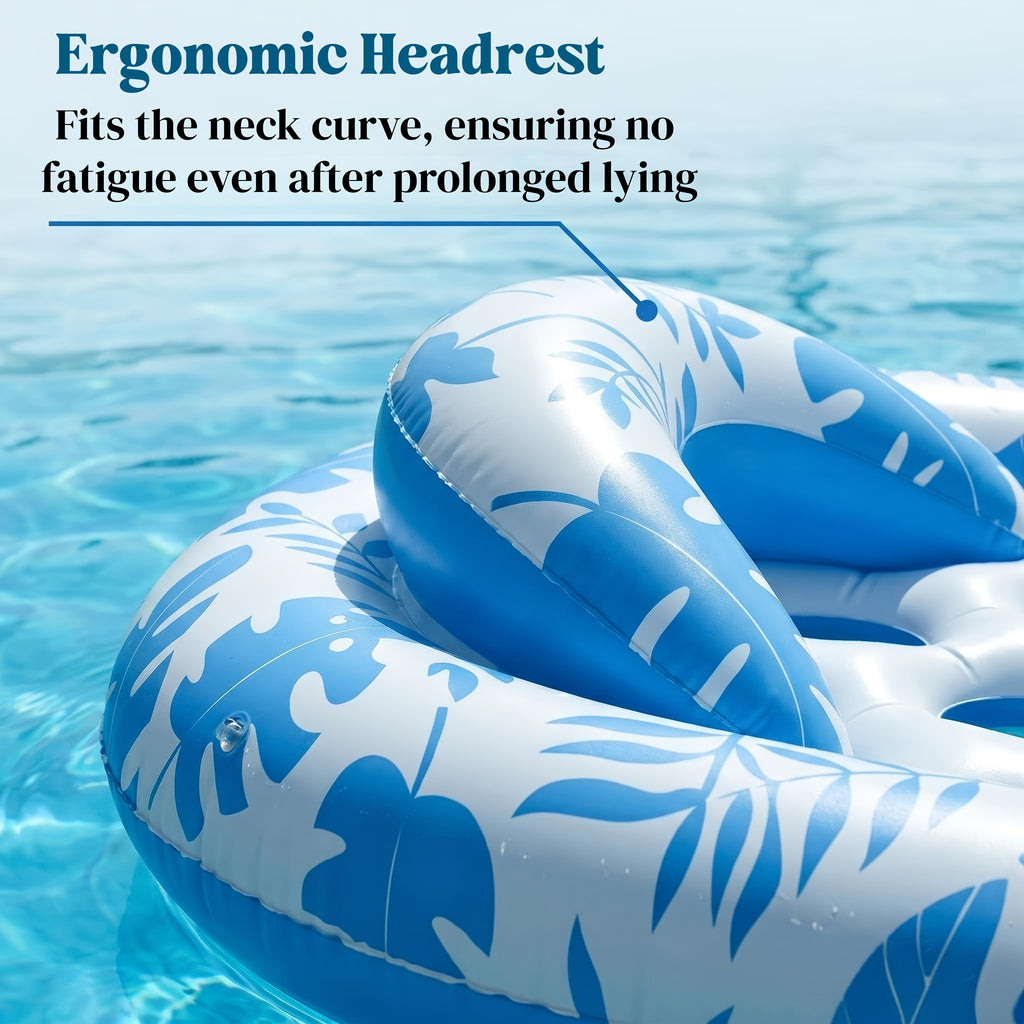 Inflatable Tanning Pool Lounger Adult, Extra Large Pool Floats for Adults, Inflatable Lounger Float with Backrest, Floating Pool Floaty Raft for Swimming Pool Lake Beach, Tanning Pool Floaties Toys for Adults