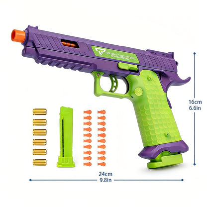 1pc/ 2pcs High Quality 2011 Battle Master Semi-automatic Soft Toy Gun, Including 1 Magazine, 6 Bullets, 20 Actual Combat Simulation Ammunition, Simulation Training Model, Safe ABS Plastic Material, Cartridge Case Discharge Design
