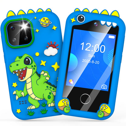 Kids Mobile Toy, Educational Toy with Dual Cameras, Touchscreen, And Stylish Design Portable MP3 Music Player, Games, Alarm Clock USB Rechargeable Christmas & Birthday Gift Kids' Theme Music Player Children's Mobile Phone Toy, Educational Toy