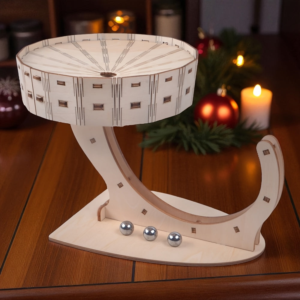 3D Wooden Perpetual Motion Puzzle - Mechanical Model Kit with Metal Balls, Brain Teaser Educational Toy for Adults, Unique Gift for Birthday And Christmas