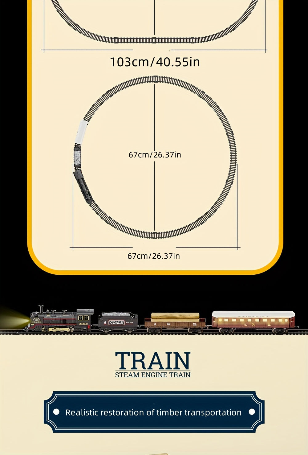 Steam Engine Battery Train Toy,  Train Model Set, Halloween, Christmas Holiday Gift
