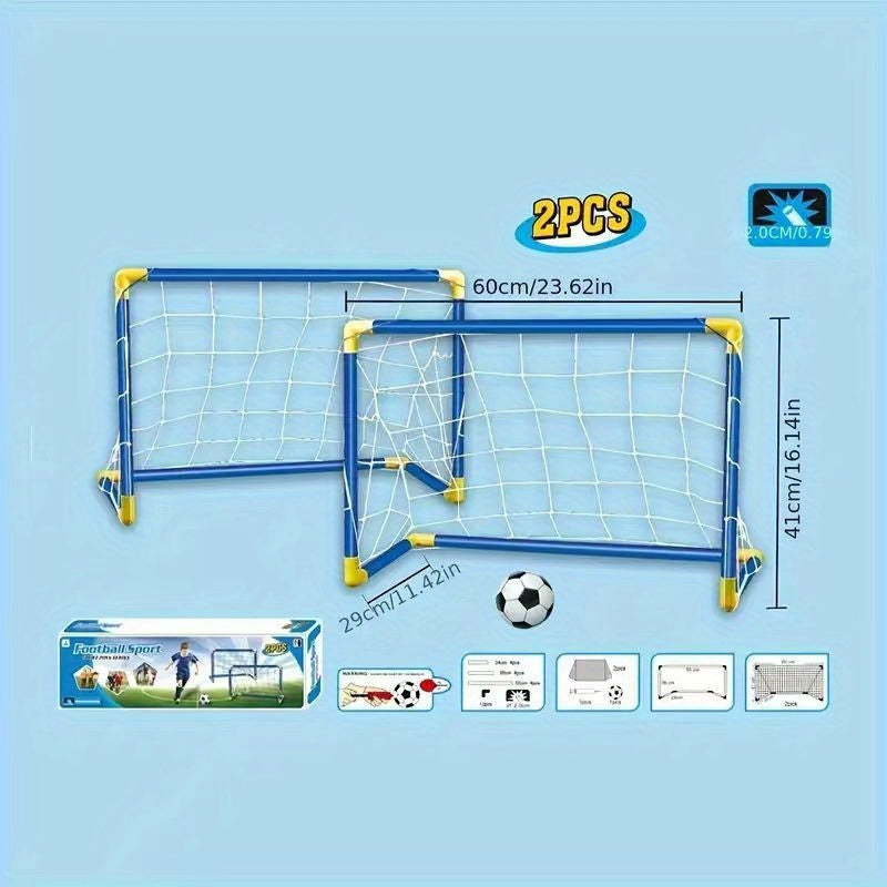 [Indoor/Outdoor Football Set] 2pcs Youth Football Set-Portable and Easy-to-assemble Goal, Suitable for Indoor/Outdoor Play, Family Entertainment, Birthday Gifts, Football Gifts