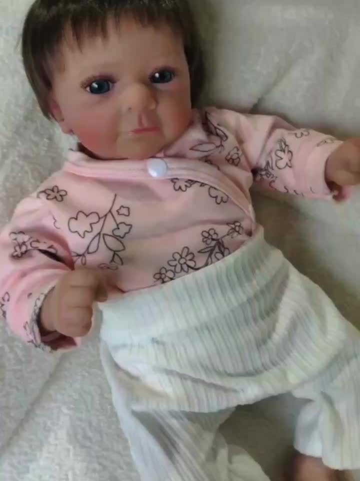 16" Handcrafted Reborn Youngsters Girl Doll in Pink - Realistic Soft Body with Hand-Rooted Brown Hair & Painted Veins, Includes Birth Certificate - Perfect Christmas Gift for Youngsters, Youngsters Doll