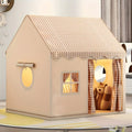 1 Indoor/ Outdoor Play Tent - Lovely Checked Cabin Style, Polyester, Perfect for Home Decor, Casual Entertainment and Role Playing Games. Perfect for Holiday Gifts, Holiday Decorations and Family Parties (Excluding Lights and Toys)