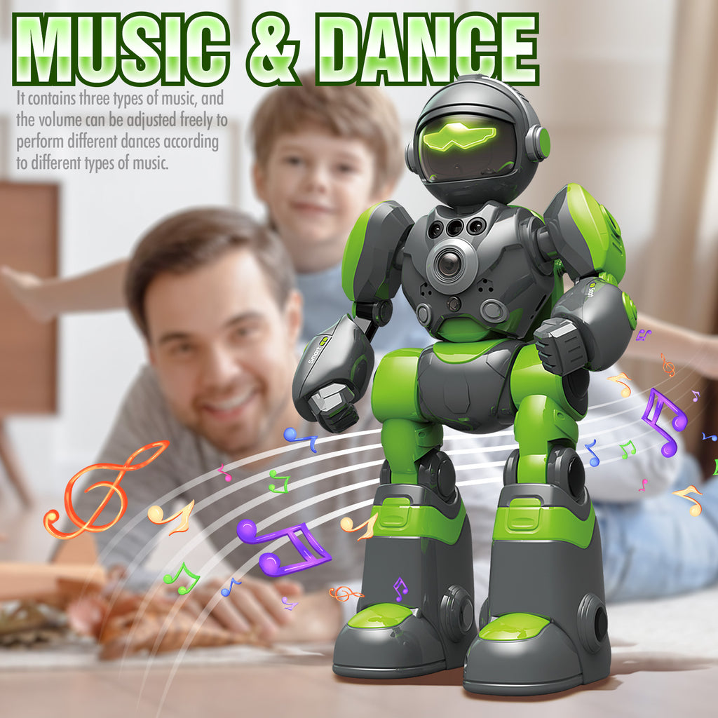 Voice Control Robot Remote Control Robo Toys Infrared RC Robots with Gesture Control LED and Voice Interactive Intelligent Warriors as Gift for Kids