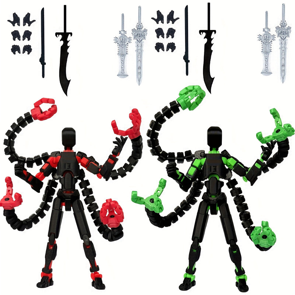 [2pcs T13 Action Doll Set] 2pcs T13 Action Doll Set (Assembled) | 3D Printed Multi Joint T 13 Action Doll, Multi Joint Mobile Robot Nova T-13 | Game Enthusiast Toy Desktop Decoration
