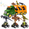 Dinosaur Truck Toys for Boys And Girls, Transport Car with 3 Dino Figures, 3 Monster Cars, Lights And Sounds, Battery Powered Friction Vehicle, Perfect Gift, Educational Toys, Toy Truck, Dinosaur Toys