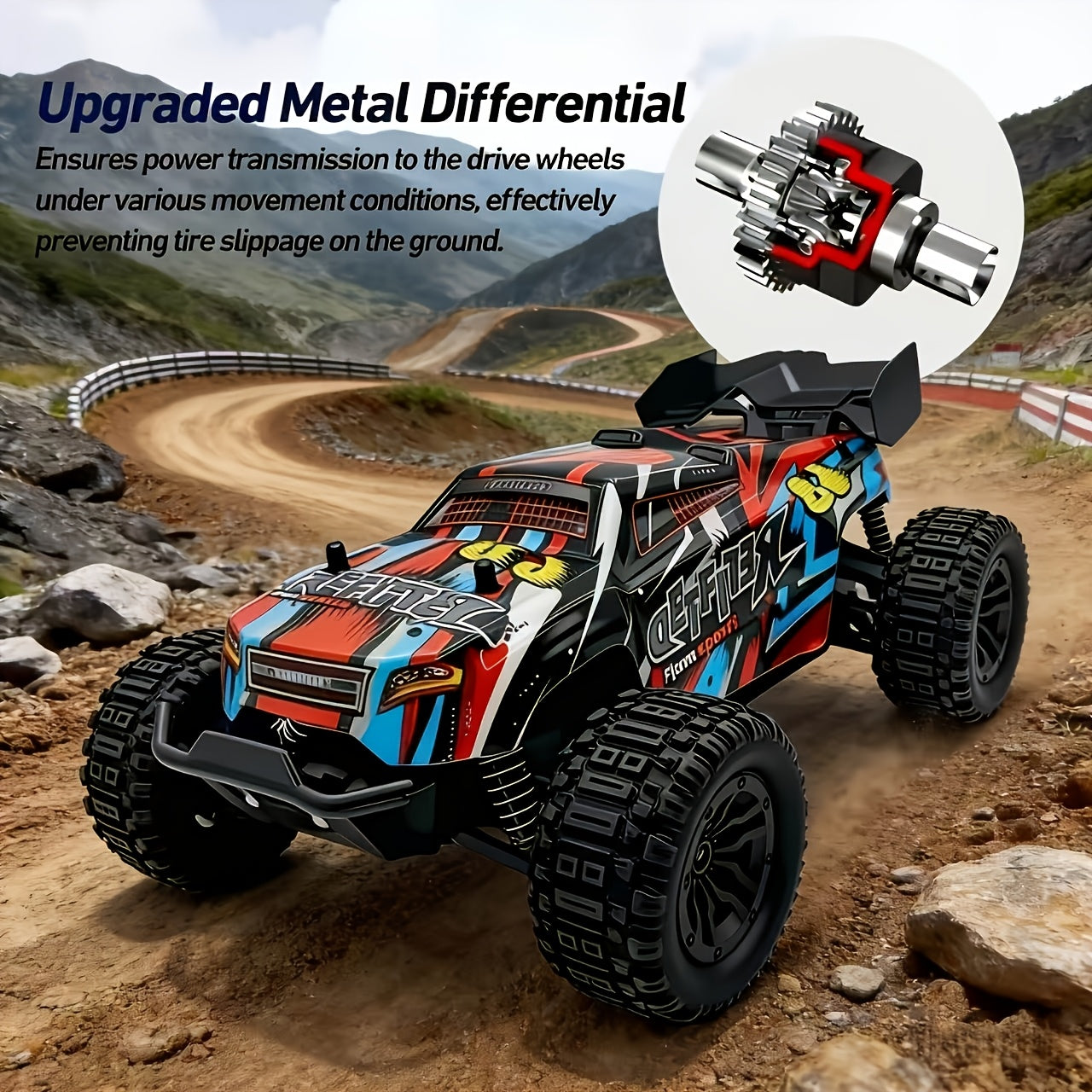 1:18 Scale High-Speed Remote Control Car, Top Speed Reaching 35+ Km/H, All-Terrain RC Vehicle, 4WD Off-Road Remote Control Truck, 2.4 Ghz Wireless Remote Control Car, Remote Control Off-Roader, Hobby-Grade RC Racing Car, Fast Remote Crawler
