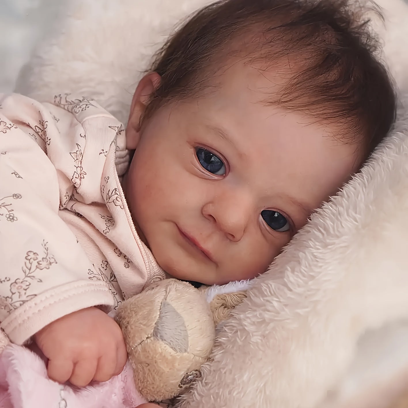 16" Handcrafted Reborn Youngsters Girl Doll in Pink - Realistic Soft Body with Hand-Rooted Brown Hair & Painted Veins, Includes Birth Certificate - Perfect Christmas Gift for Youngsters, Youngsters Doll