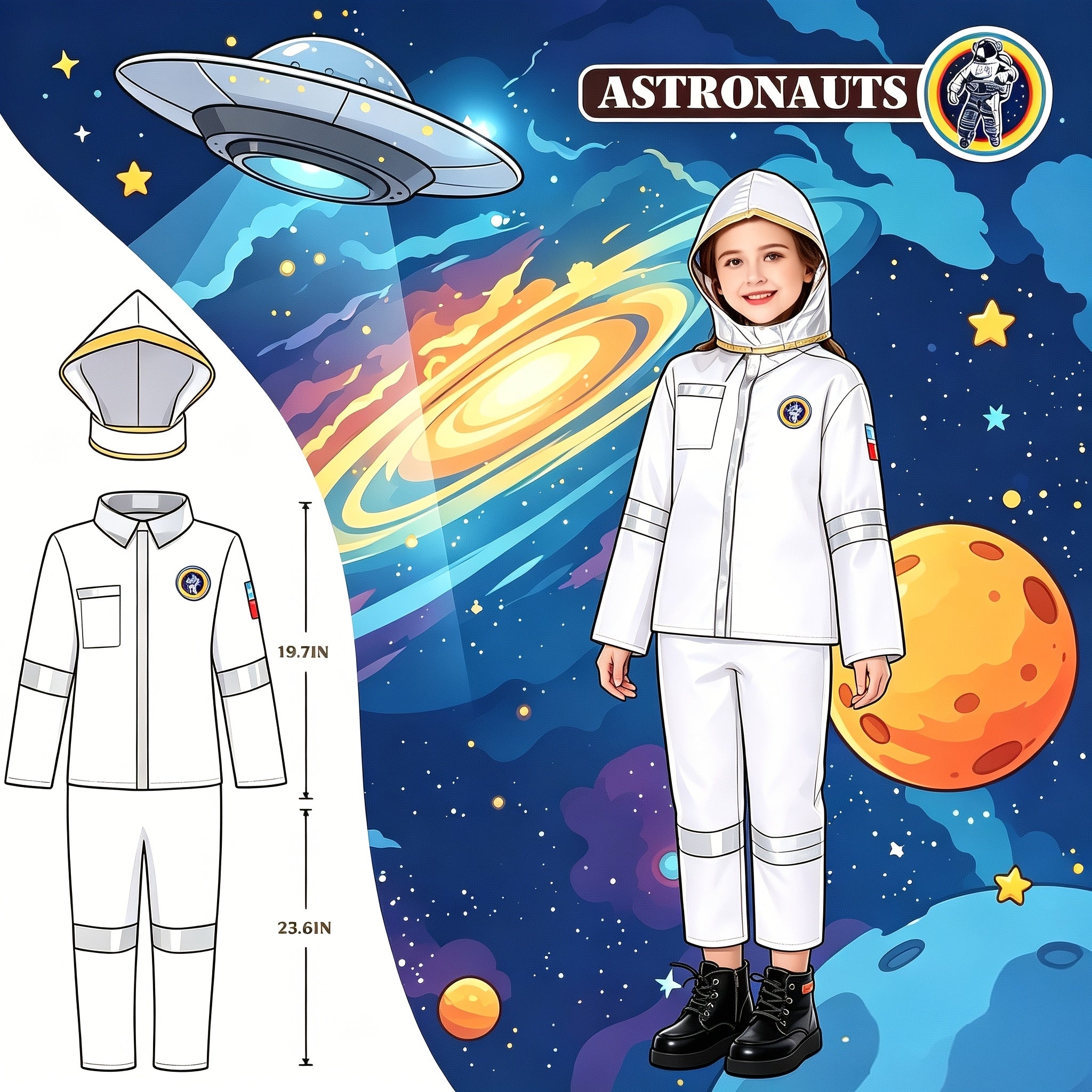 Kids Firefighter, Police, Astronaut, Doctor Cosplay Role Play Toys Costumes Dress Up Clothes Boys Dress Up Costumes For Play Kids Day Christmas Birthday Gift For Boys Girls Age 3-6 Years