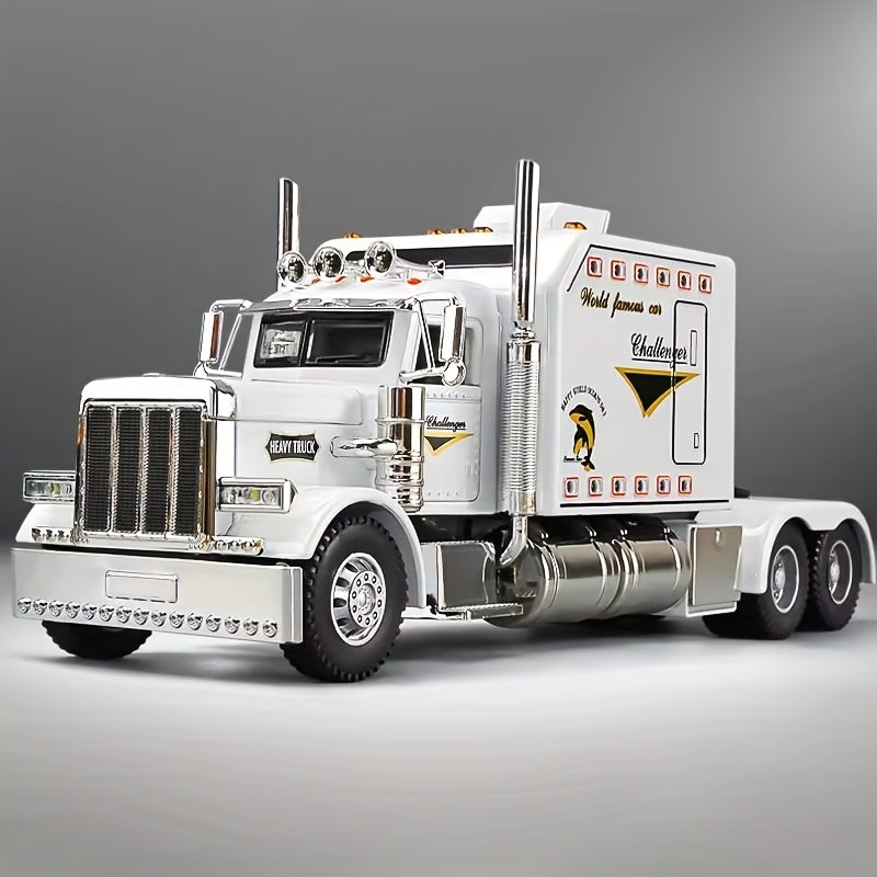 Die-cast Metal Model Cars, Semi-trailer Trucks, Heavy-duty Trucks and Trailer Toy Vehicles, Pull-back Alloy Truck Toys, 1:24 Scale Truck Model Toys, Toy Car Collectible Ornaments, the Perfect Gift for Children Aged 3 and Up, Birthday Gift