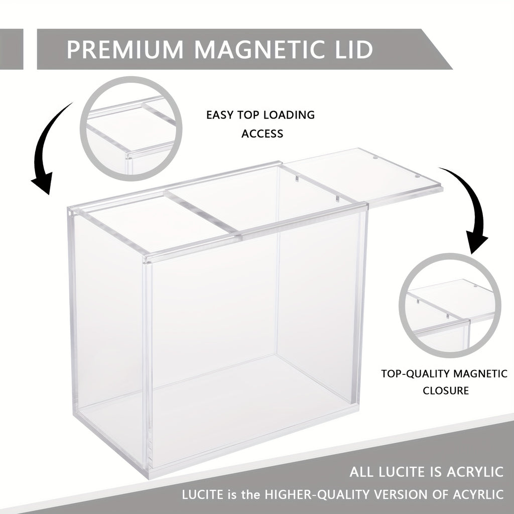 3/4/6pcs Magnetic Booster Box Acrylic Display Case 5.8"Lx3.5"Dx5.3"H (NOT For ETB) Thick Protective Acrylic Case Storage Box For Card Collector