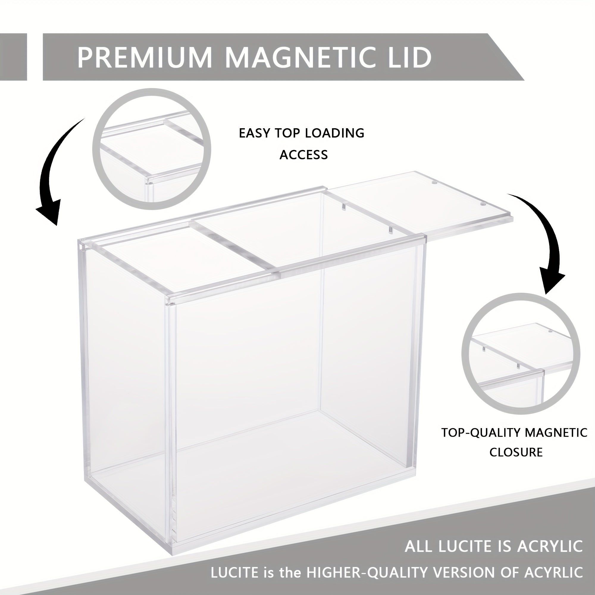 3/4/6pcs Magnetic Booster Box Acrylic Display Case 5.8"Lx3.5"Dx5.3"H (NOT For ETB) Thick Protective Acrylic Case Storage Box For Card Collector