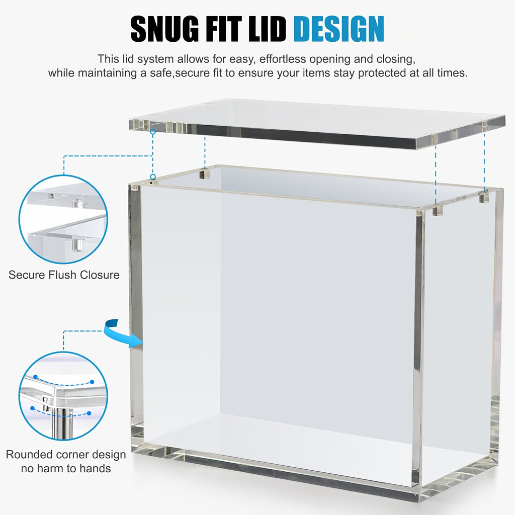 Acrylic Case, Rounded Corner Design, Self-closing Cover, UV Protection, Upgraded Packaging