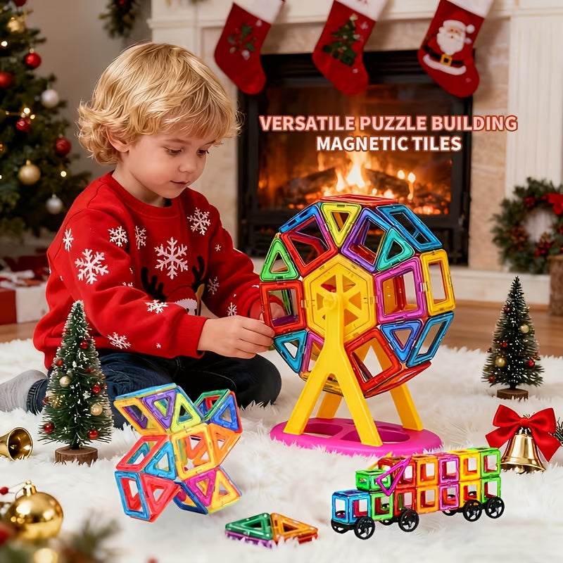 67pcs Magnetic Building Blocks, Magnetic Tiles, Large STEM Building Kits, DIY Children's Toys, Creativity Beyond Imagination, Toys for Boys And Girls, Random Colors, Suitable for Birthdays, Halloween, And Christmas Gifts