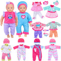 10 sets of different design clothing combinations, specially for 10 to 12 inch dolls. Dolls are not included