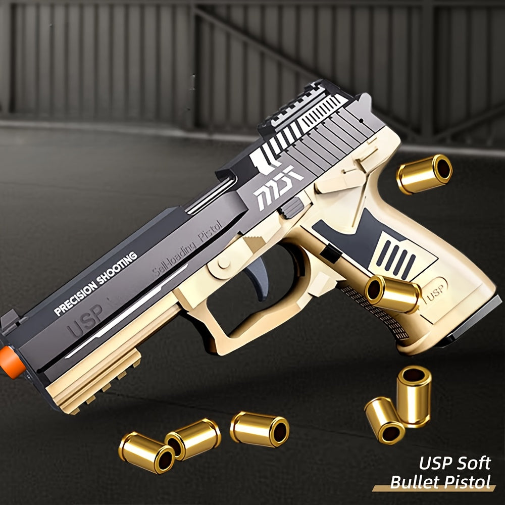 2025 USP Toy Gun Soft Clip Pistol, Continuous Shooting, with 100 Bullets And 2 Magazines, Toy Foam Blaster, Cool Rapid-fire Toy Gun Educational Models, Outdoor Shooting Games, Halloween, Thanksgiving, Christmas, Birthday Gift for Boys Girls0