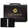 Zipper And Handle 200/320 Pocket Coin Collection Book -with 10/20 Pages A Black Storage Book Suitable for Displaying And Organizing Currency And Commemorative Coins, Coin Storage Book, Suitable for 20/25/27/30mm Coins