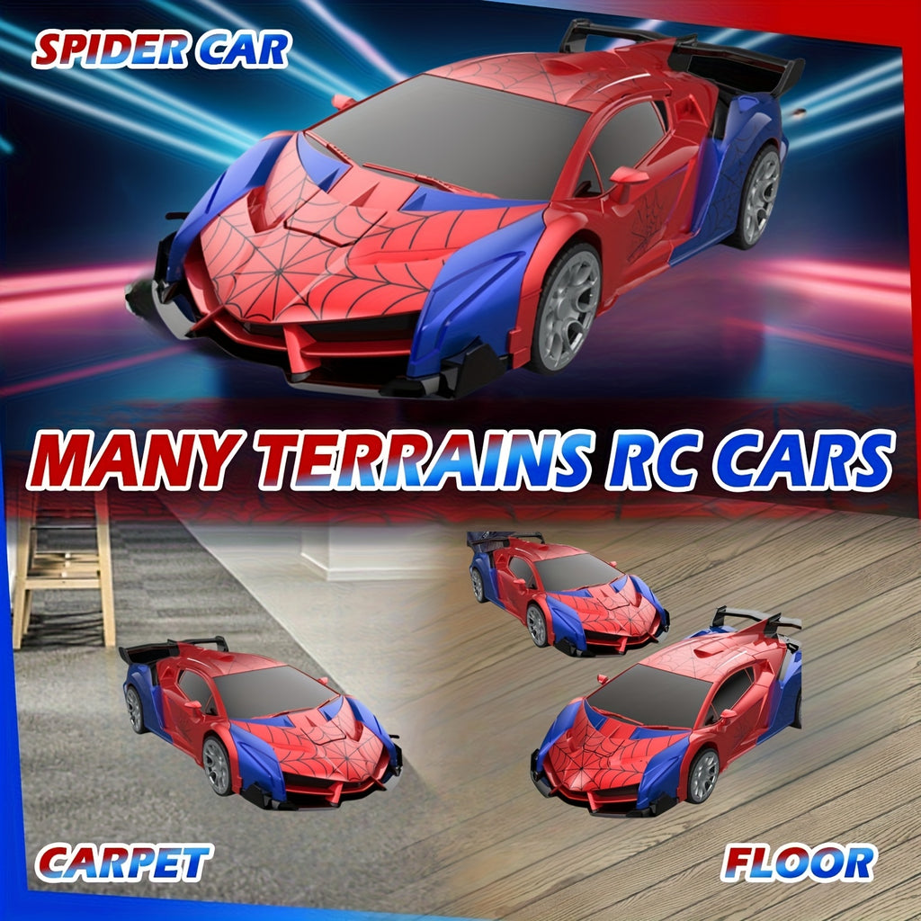 Remote Control Car, One-Button Transform Robot Spider Transformer Toy Car with Cool LED Headlights, 2.4Ghz 1:18 Scale, 360 Degree Rotation Drift, Christmas Birthday Gift for Boys And Girls
