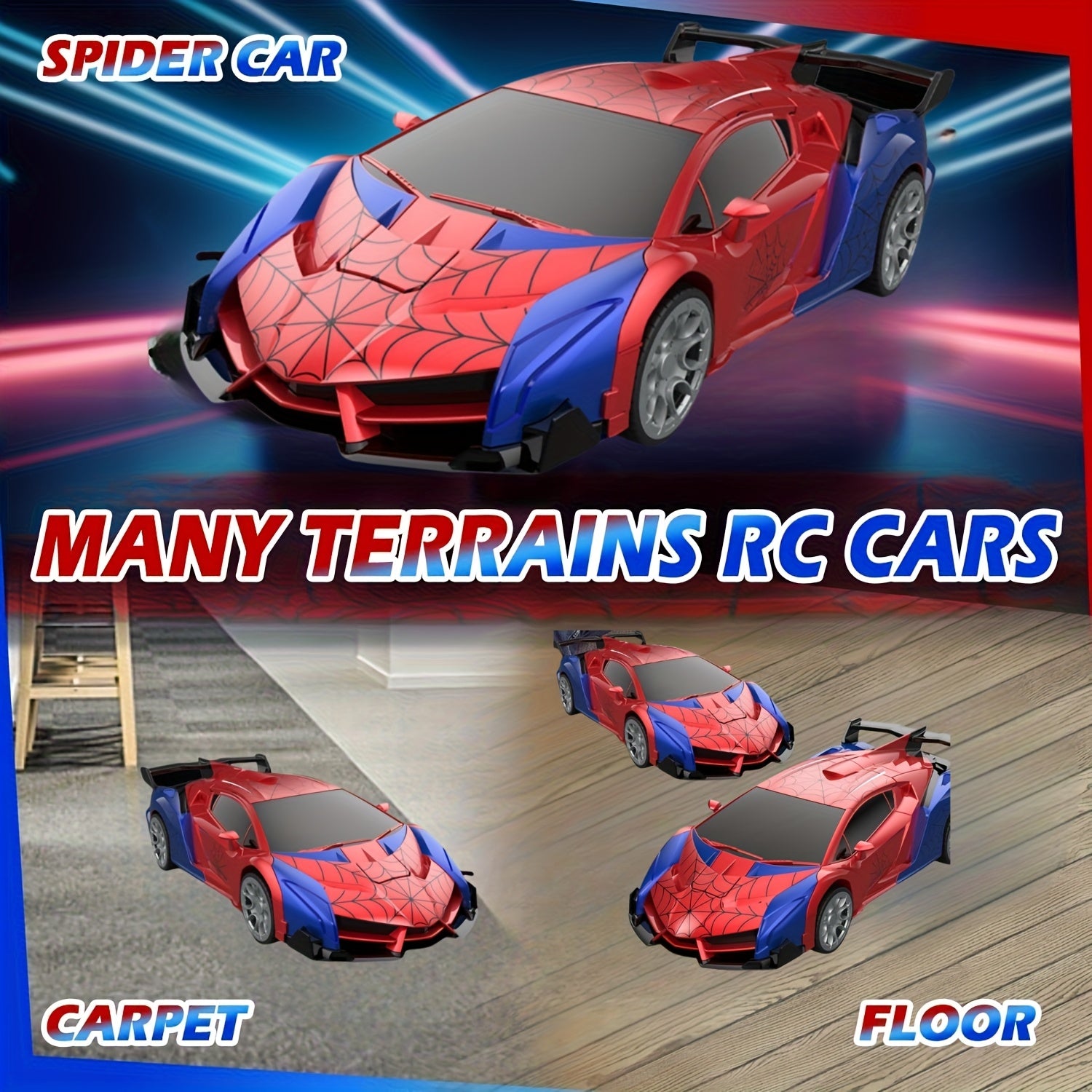 Remote Control Car, One-Button Transform Robot Spider Transformer Toy Car with Cool LED Headlights, 2.4Ghz 1:18 Scale, 360 Degree Rotation Drift, Christmas Birthday Gift for Boys And Girls