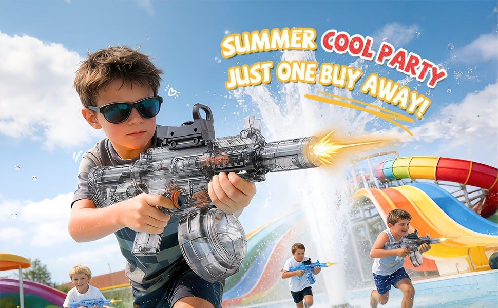Electric Water Gun for Kids Ages 3-6, Auto Squirt Guns Toys, Large Tank with Sound & Light, Summer Outdoor Pool Beach Party Toys. Birthday Gifts for Boys Girls.