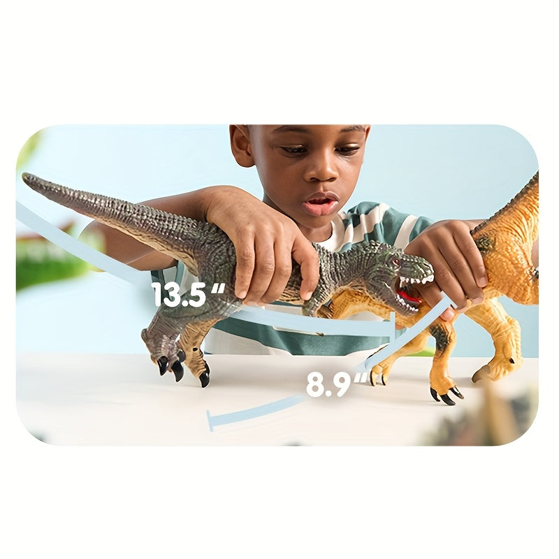 6pcs Large Dinosaur Figures with Educational Book, Jumbo Soft Dinosaur Toys for Toddlers 1+Years Old, Realistic Dinosaur Playset for Kids, Perfect Gift for Boys & Girls, for Christmas Party And Christmas Toys