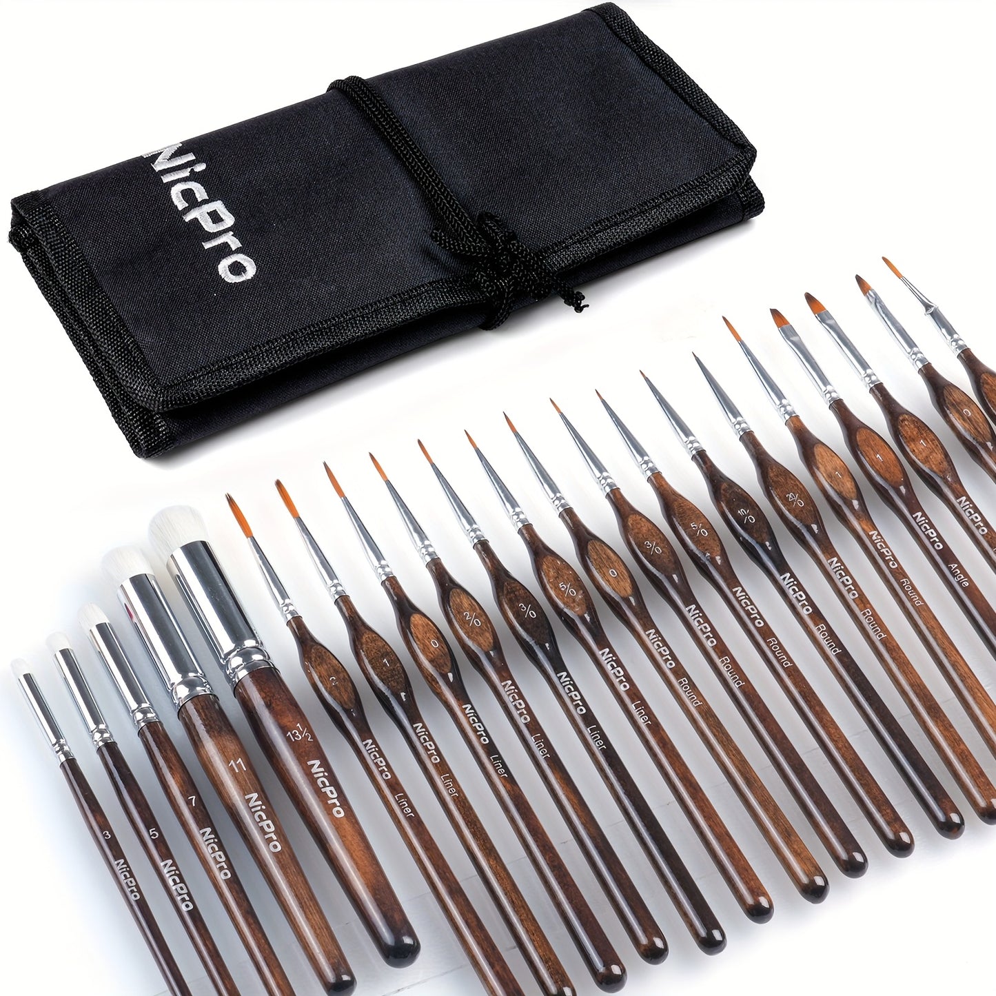 [Miniature Paint Brush Set] Miniature Paint Brush Set - Dry Brush for Acrylic, Oil, Watercolor | Detail Paint Brush with Cloth Roll for Model, Miniature Painting, Paint By Numbers, Craft