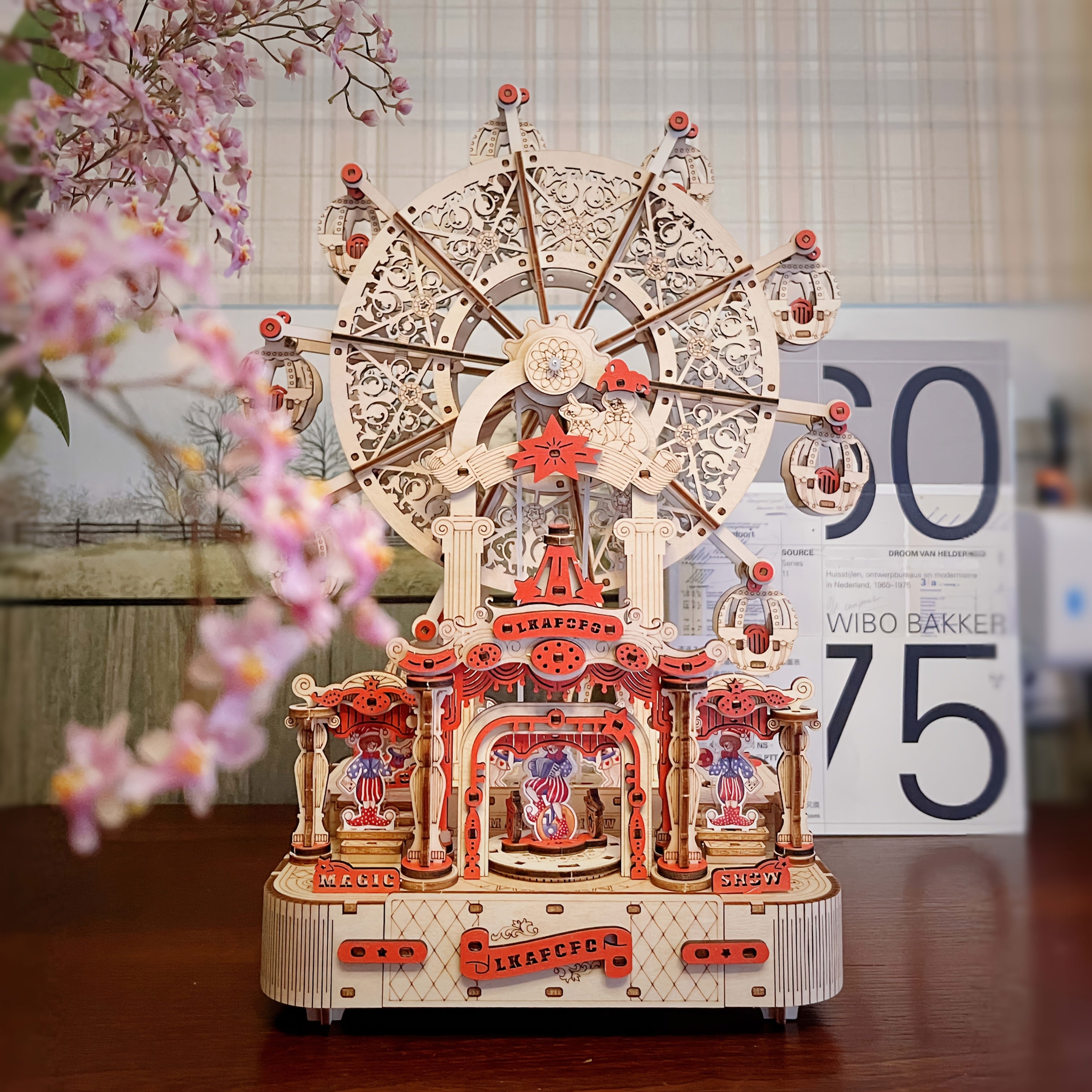 DIY 3D Wooden Puzzle Ferris Wheel Music Box - Handcrafted Model Kit, Intricate Mechanical Design, Includes Gift Box And Assembly Instructions, Educational Toy | Decorative Model | Intricate Craftsmanship, Musical Puzzle, Best for Christmas