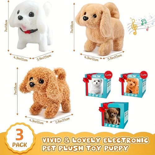 2026 New White, Brown And Teddy Electric Toy Robot Dog with Exquisite Gift Box, Can Walk, Wag Its Tail, Bark, Cute Pet, A Heartwarming Choice for Birthdays And Other Festival Gifts