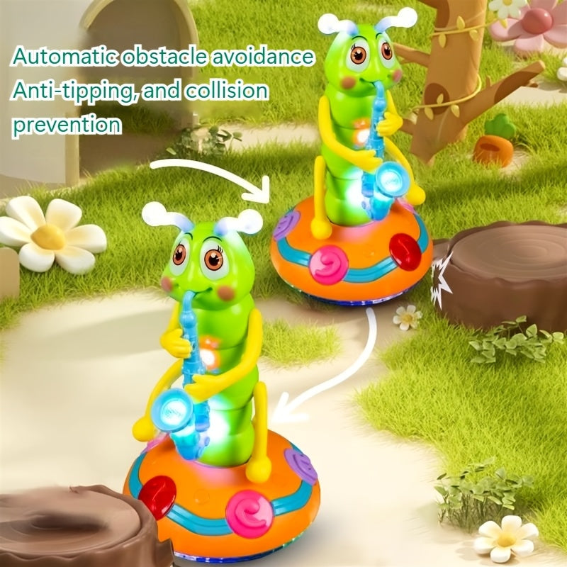 Kids Electric for CATERPILLAR Saxophone with LED Lights & Sound - Dancing Musical Instrument for, Interactive Baby Sensory with - - ( Not Included) - Boys & Girls Birthday/Christmas/Halloween Gifts